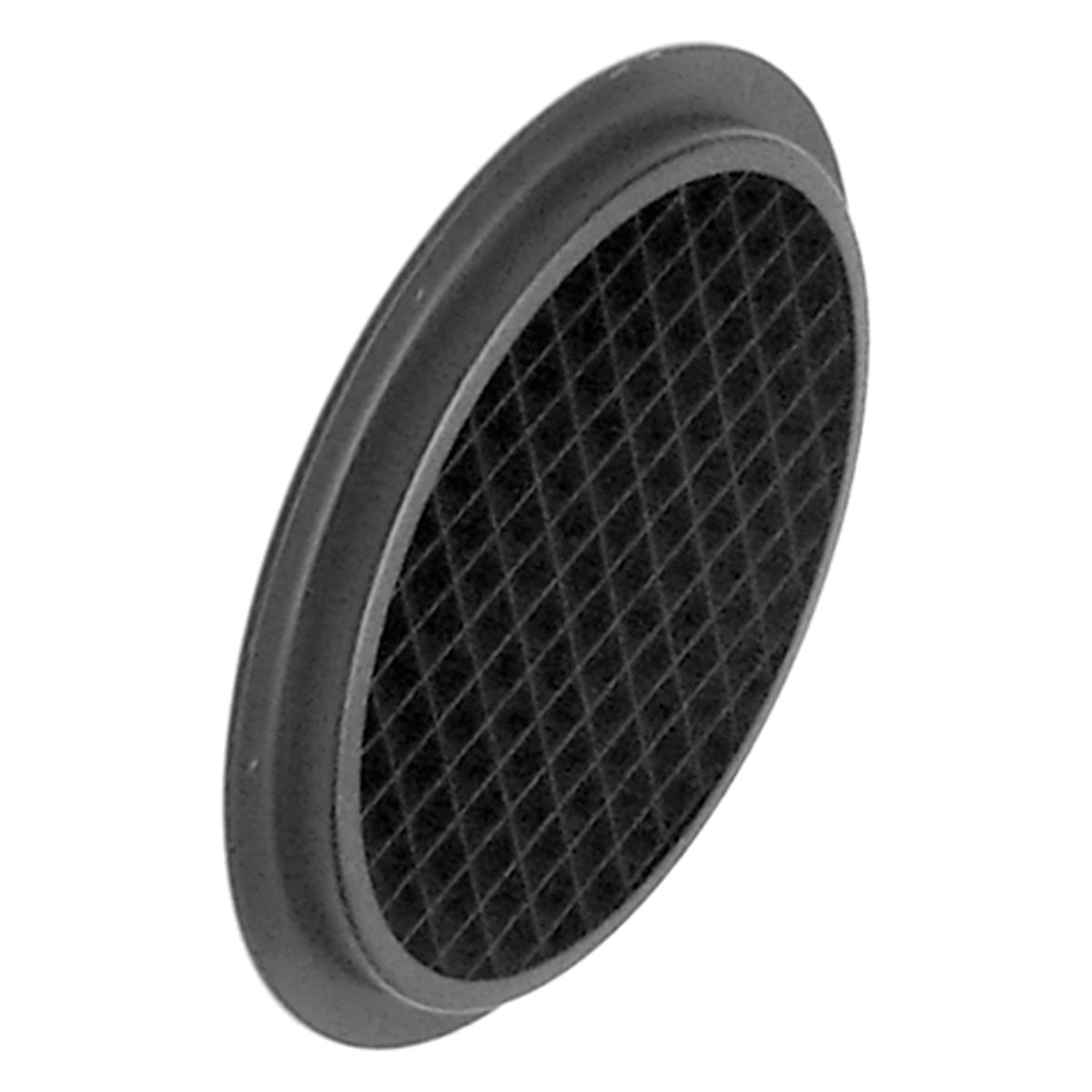 2552 egg crate louver angled view showing black crosshatch grid in round steel frame, City Theatrical