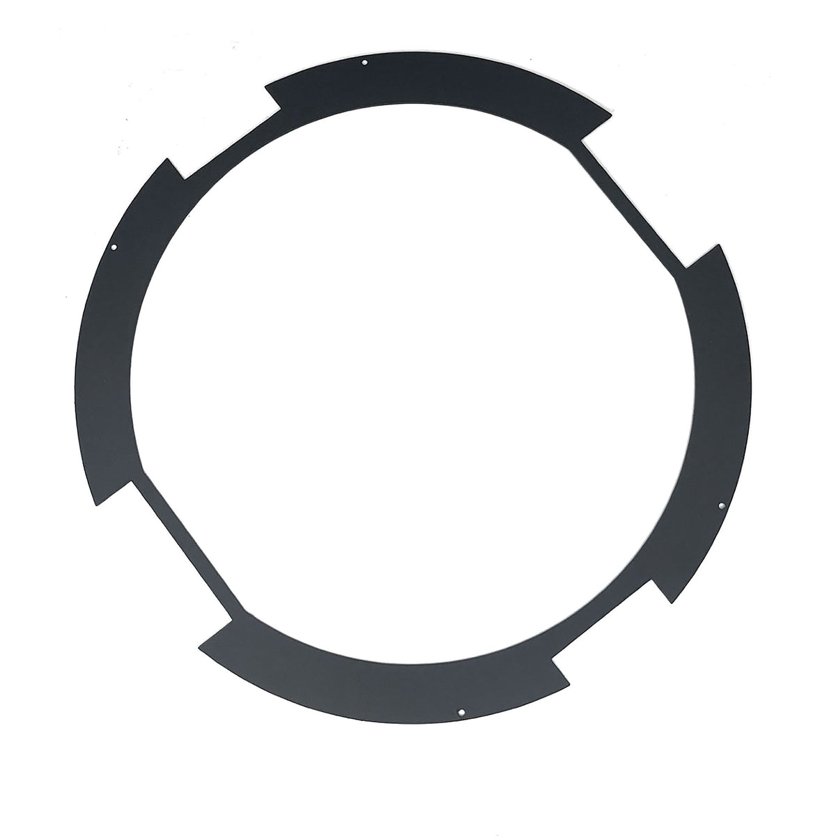 CITTHE 2574 notched circular black mounting ring laid flat with screw holes visible, City Theatrical