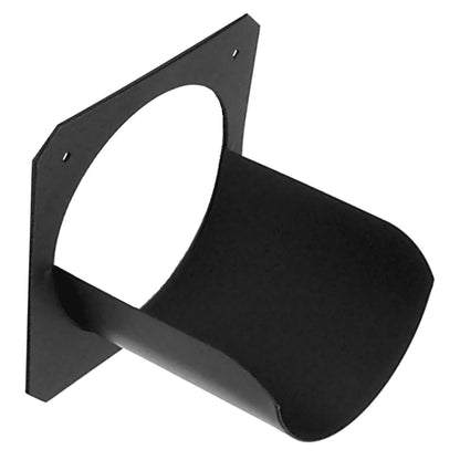 CITTHE 2599 half top hat accessory angled view showing black matte snoot and square mounting plate with pin holes, City Theatrical