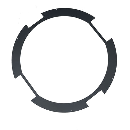 CITTHE 2599 notched black mounting ring laid flat showing screw holes and tabbed outer edge, City Theatrical