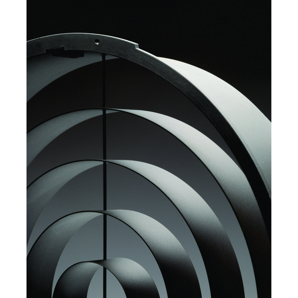 CITTHE 2493 concentric ring top hat detail showing stepped black anti-glare baffle rings and center support bar, City Theatrical