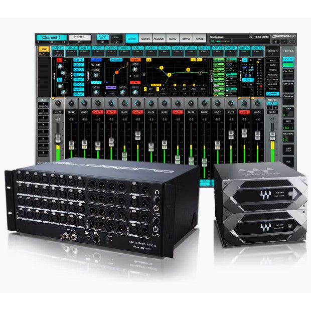 Waves eMotion LV1 + Extreme Server-C + 32-Preamp Stagebox + Axis Scope