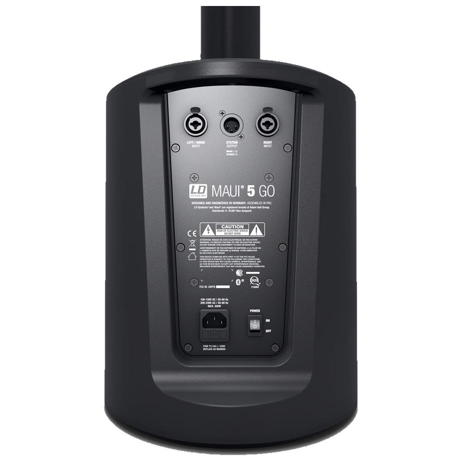 LD Systems MAUI 5 GO 100 Portable Battery Powered Column PA System panel detail