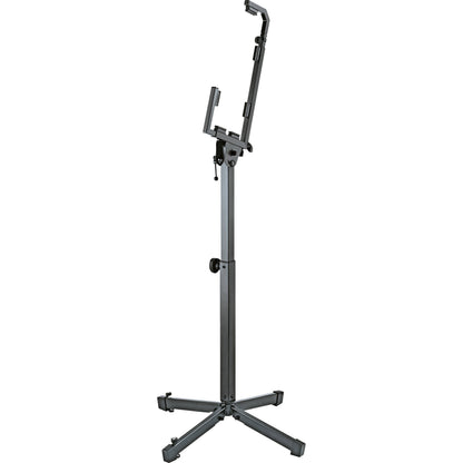 KM 17400.021.55 speaker stand side profile with tilt-adjust bracket and locking knob on square telescoping shaft, K&M