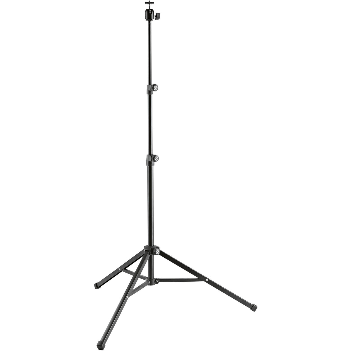KM 19784.100.55 camera tripod stand full view extended with ball head, twist clutches and folding tripod base, K&M
