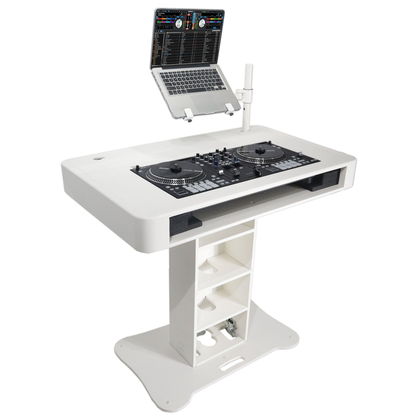 ProX Control Tower DJ Podium T-Shape Stand for Pioneer DDJ | White | With Road Case