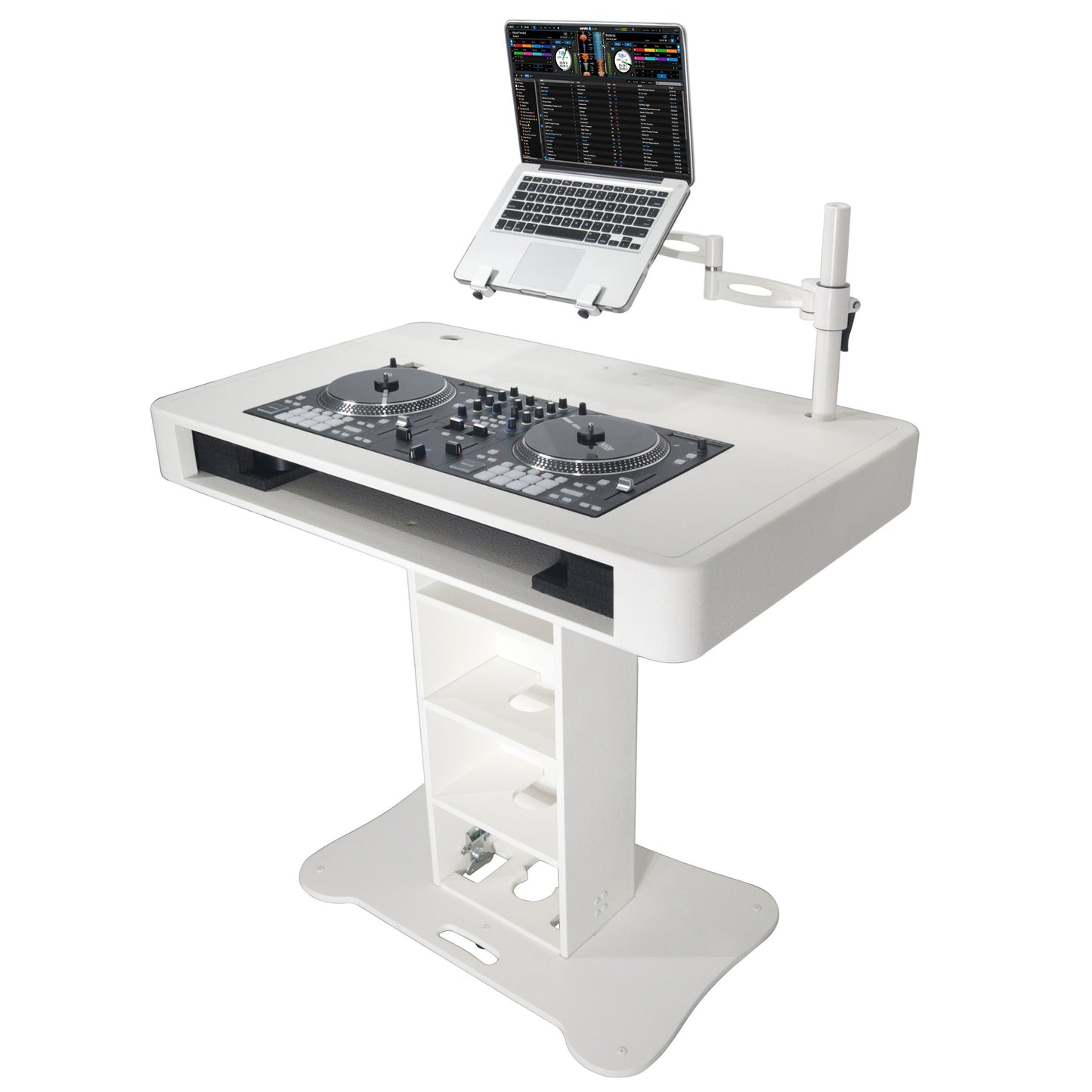 ProX Control Tower DJ Podium T-Shape Stand for Pioneer DDJ | White | With Road Case