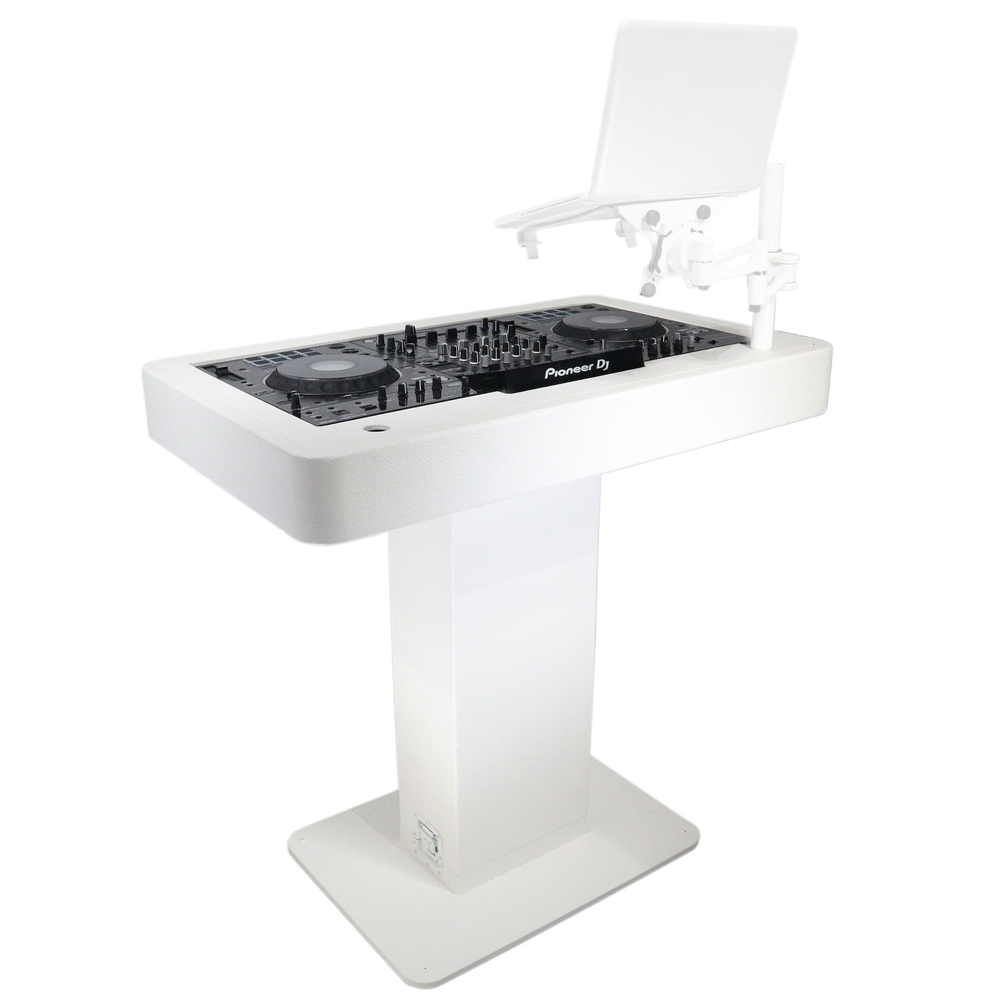 ProX Control Tower DJ Podium T-Shape Stand for Pioneer DDJ | White | With Road Case