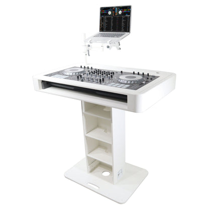 ProX Control Tower DJ Podium T-Shape Stand for Pioneer DDJ | White | With Road Case