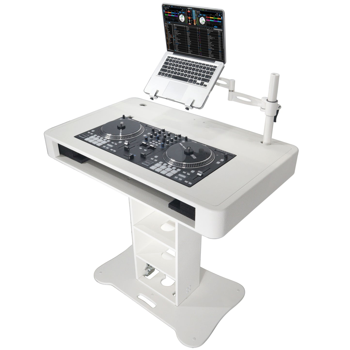 ProX Control Tower DJ Podium T-Shape Stand for Pioneer DDJ | White | With Road Case