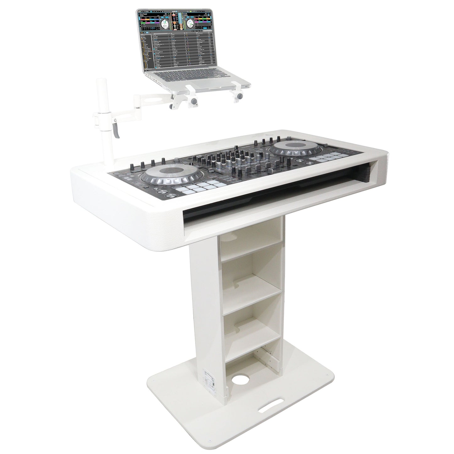 ProX Control Tower DJ Podium T-Shape Stand for Pioneer DDJ | White | With Road Case