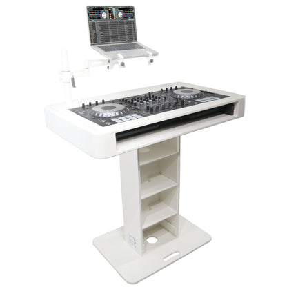 ProX Control Tower DJ Podium T-Shape Stand for Pioneer DDJ | White | With Road Case