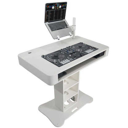 ProX Control Tower DJ Podium T-Shape Stand for Pioneer DDJ | White | With Road Case