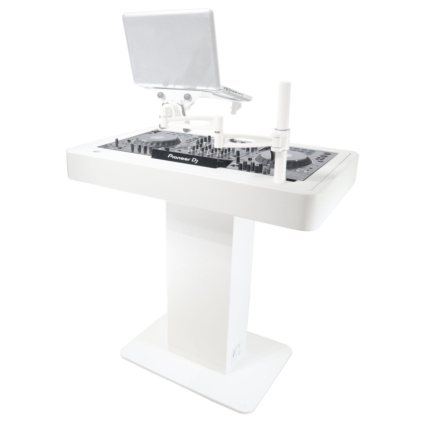 ProX Control Tower DJ Podium T-Shape Stand for Pioneer DDJ | White | With Road Case