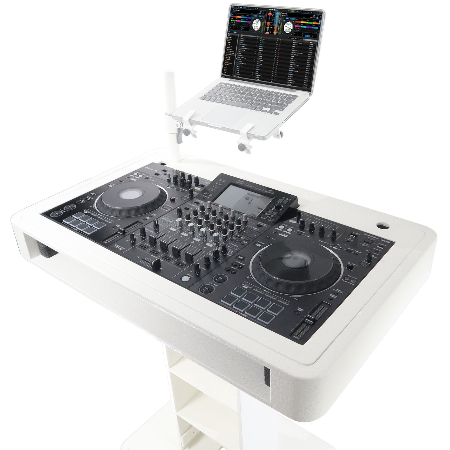 ProX Control Tower DJ Podium T-Shape Stand for Pioneer DDJ | White | With Road Case