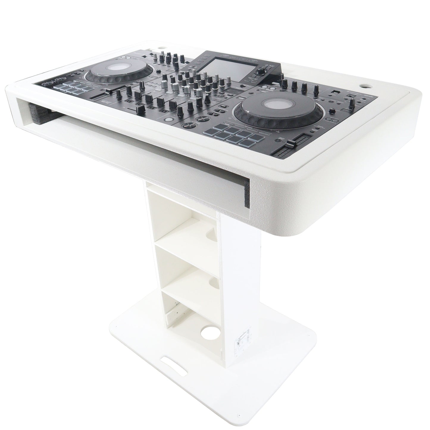 ProX Control Tower DJ Podium T-Shape Stand for Pioneer DDJ | White | With Road Case