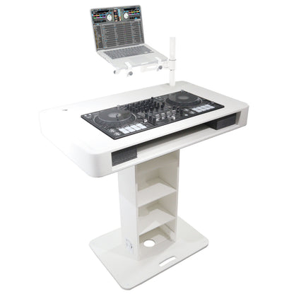 ProX Control Tower DJ Podium T-Shape Stand for Pioneer DDJ | White | With Road Case