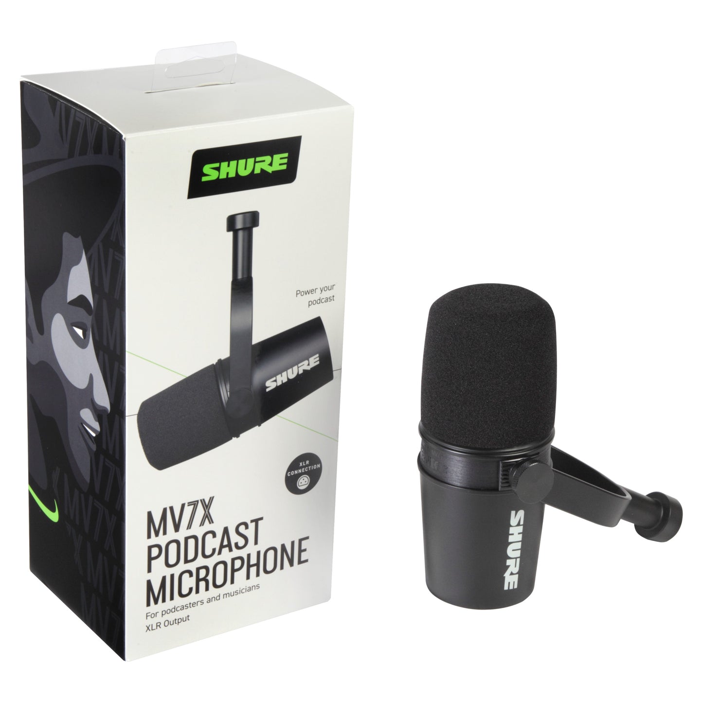 Shure MV7X XLR Podcast Microphone box