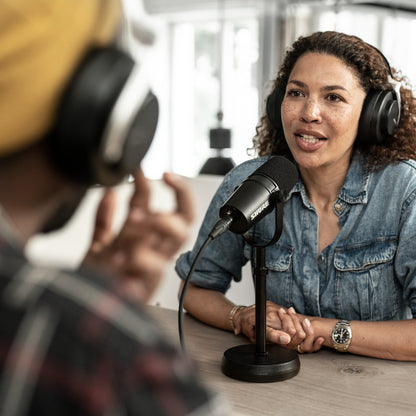 Shure MV7X XLR Podcast Microphone lifestyle