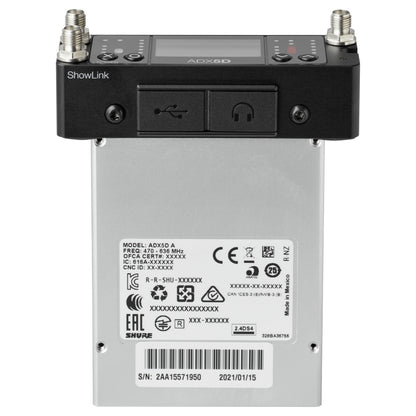 Shure ADX5D Axient Digital 2-Channel Portable Wireless Receiver side