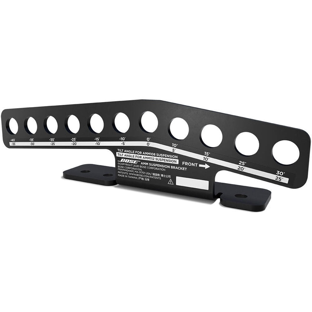 Bose AMM Suspension Bracket in black steel with tilt angle scale and row of mounting holes