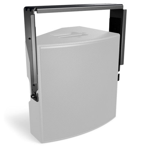 Bose AMM112 U-bracket in black shown highlighted around a ghosted loudspeaker outline