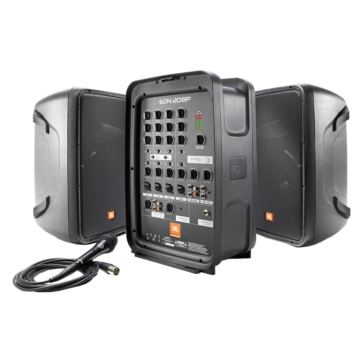 JBL EON208P Packaged 2-Way PA with 8-Channel Mixer and Bluetooth