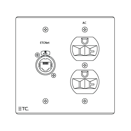 ETC ECPB DMX OUT / A/C DMX Output Wall Plate Control Plug-In Station | 2-gang