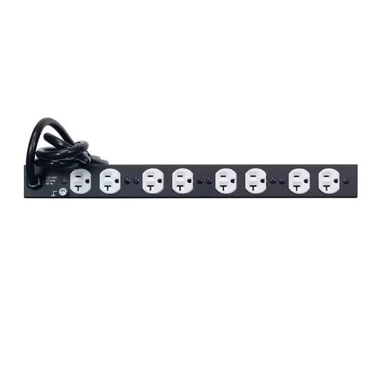Lowell Rackmount Power Distribution Unit 1U AC Power Strip | 9 Outlets | 20A | Surge Suppression, Guarded Switch, All Switched