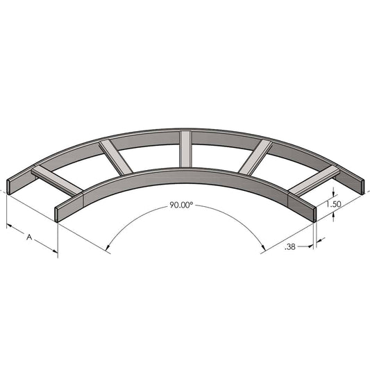 Lowell Cable Ladder Horizontal Turn 90-Degree Steel Rack Turn | 12"