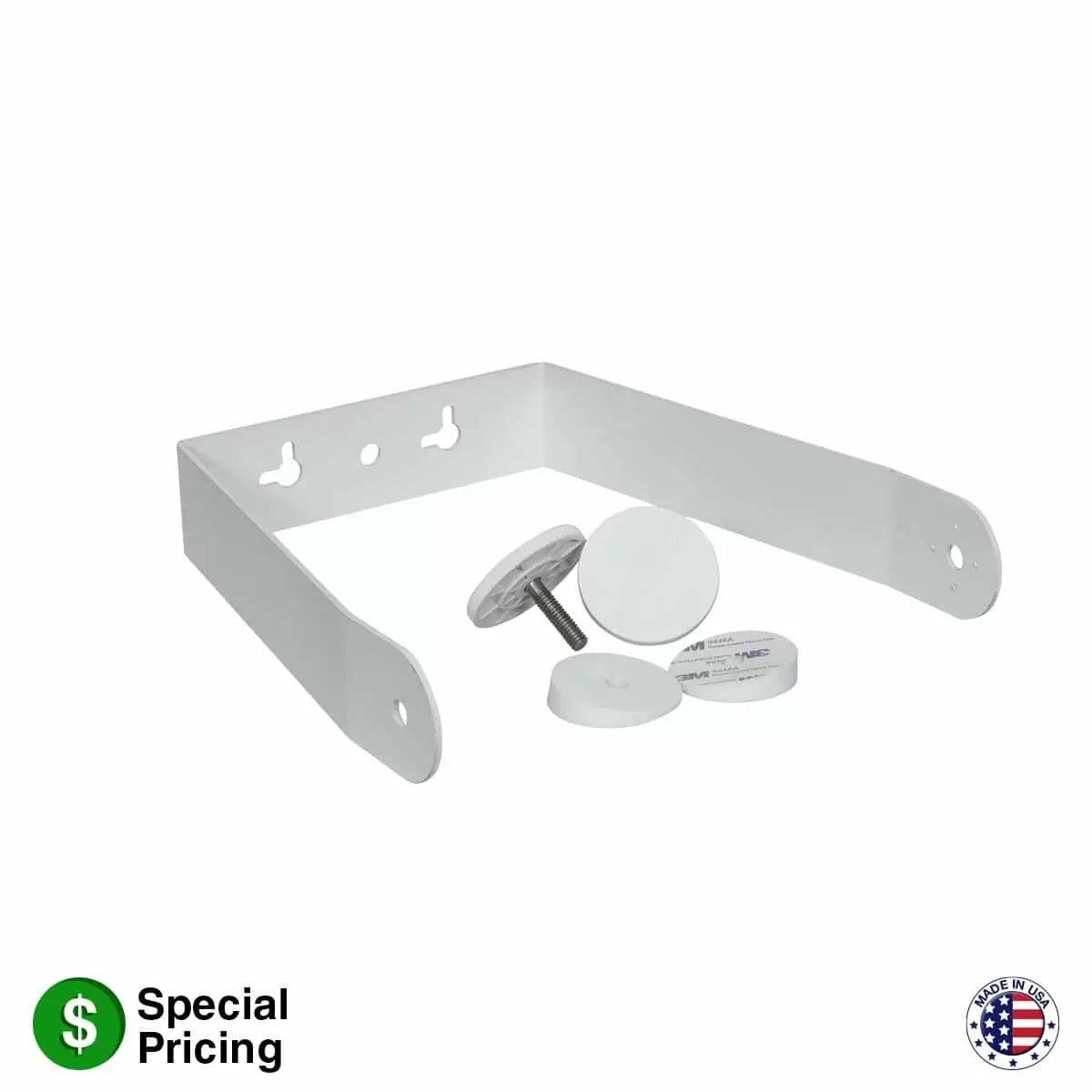 Lowell ESP Series U-Brackets Steel Surface-Mount Bracket | 6" | White