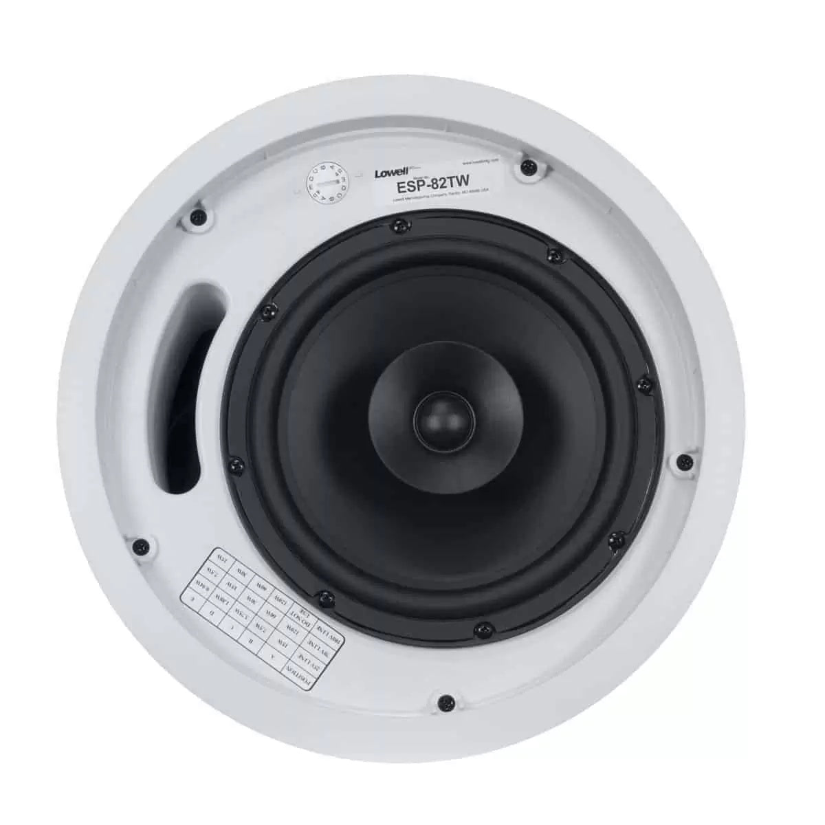 Lowell ESP Series Coaxial Pendant Speakers Acoustic-Match Ceiling Install | 8" | With Transformer