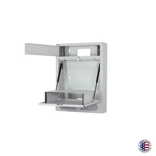 Lowell LTCR Series 3U+3U Dual Bay Wall Rack Controlled Release | Surface Mount