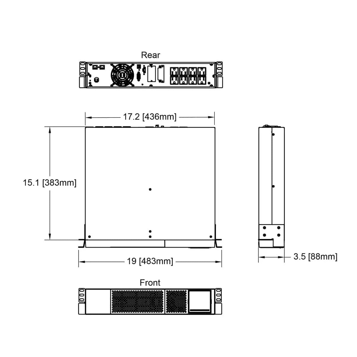 Lowell UPS9A Series Online Double Conversion Rack UPS | 1500VA | With UPS