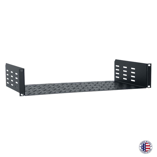 Lowell USM Series Rack Utility Shelf With Tie-Off Slots | 1U | 12 Pack