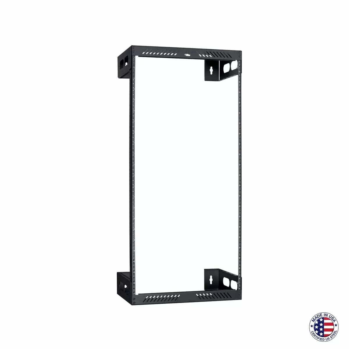 Lowell WXR Slim Wall Mount AV Rack Open-Frame Steel Rack | 22U | 12"D