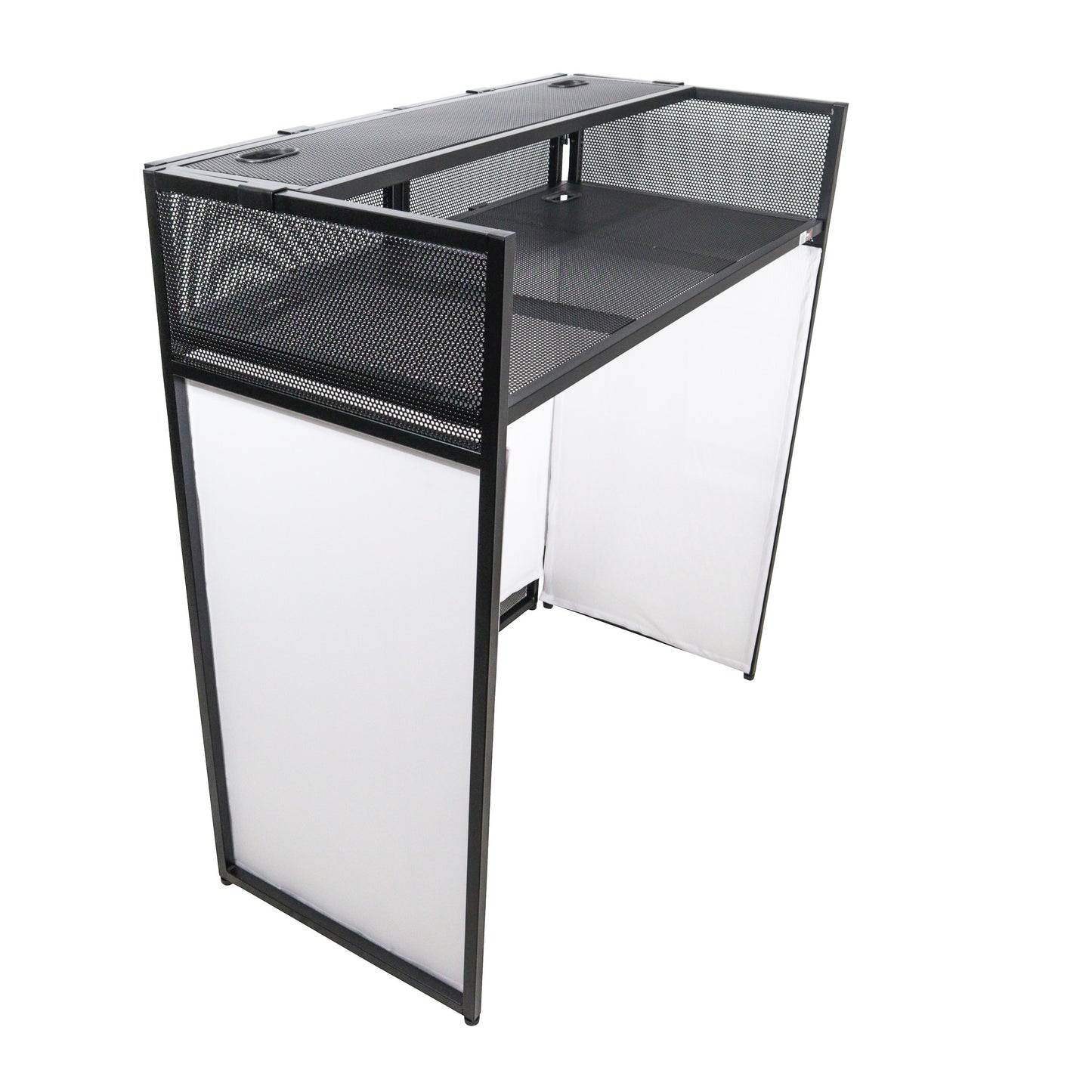 ProX VISTA DJ Booth Facade Table Station Folding Aluminum Workstation | Black