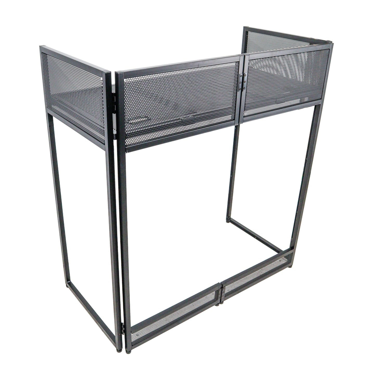 ProX VISTA DJ Booth Facade Table Station Folding Aluminum Workstation | Black