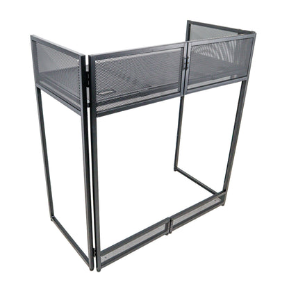 ProX VISTA DJ Booth Facade Table Station Folding Aluminum Workstation | Black