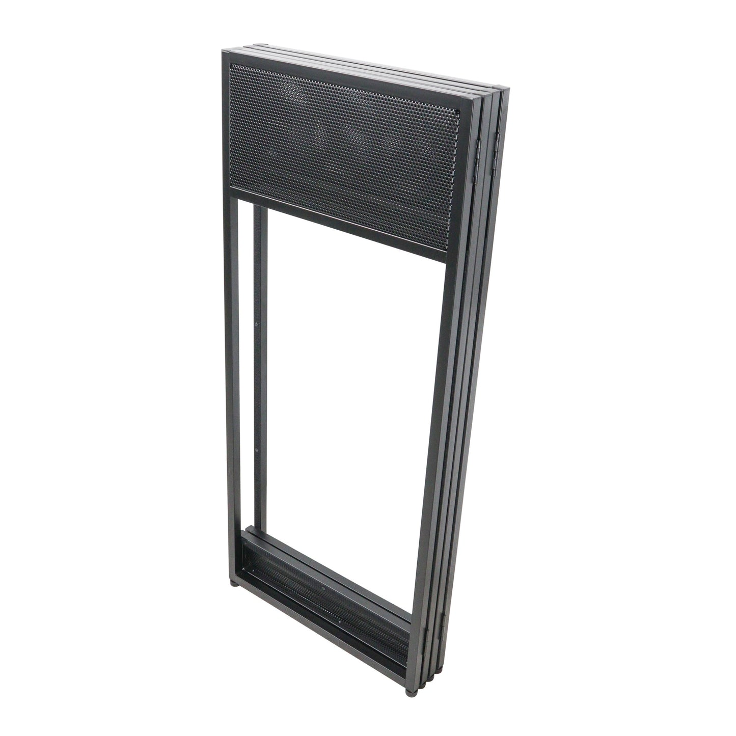 ProX VISTA DJ Booth Facade Table Station Folding Aluminum Workstation | Black