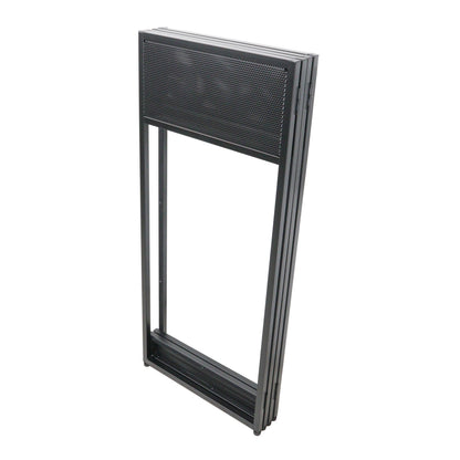 ProX VISTA DJ Booth Facade Table Station Folding Aluminum Workstation | Black