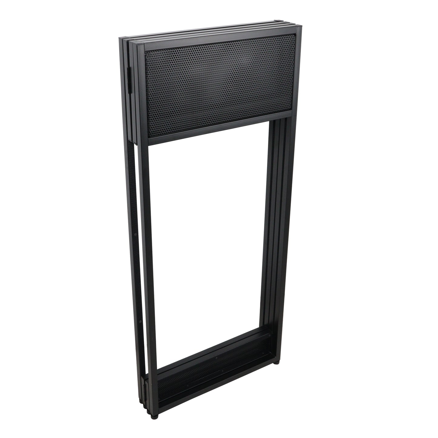 ProX VISTA DJ Booth Facade Table Station Folding Aluminum Workstation | Black