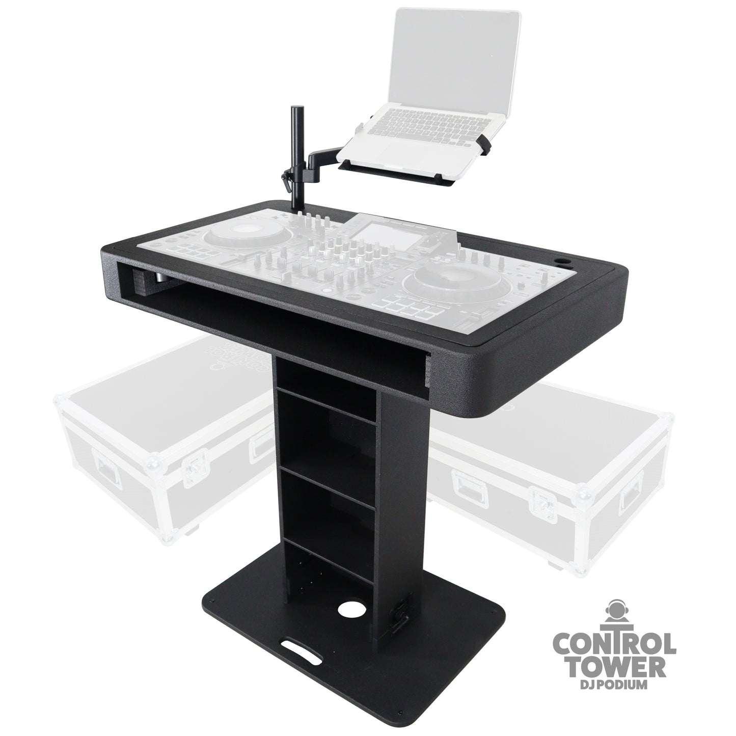 ProX Control Tower DJ Podium T-Shape Stand for Pioneer DDJ | Black | With Road Case