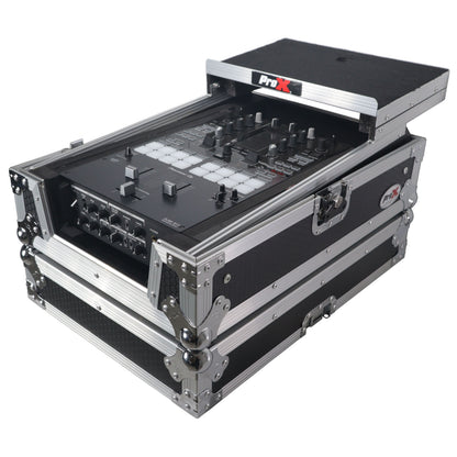 ProX ATA Flight Case for DJ Mixers Universal Road Case | Silver/Black | With Laptop Shelf