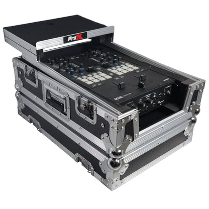 ProX ATA Flight Case for DJ Mixers Universal Road Case | Silver/Black | With Laptop Shelf