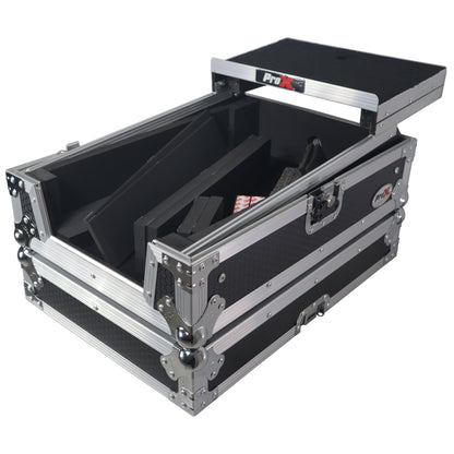 ProX ATA Flight Case for DJ Mixers Universal Road Case | Silver/Black | With Laptop Shelf