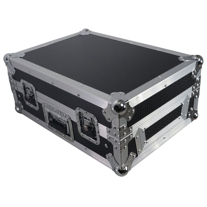 ProX ATA Flight Case for DJ Mixers Universal Road Case | Silver/Black | With Laptop Shelf