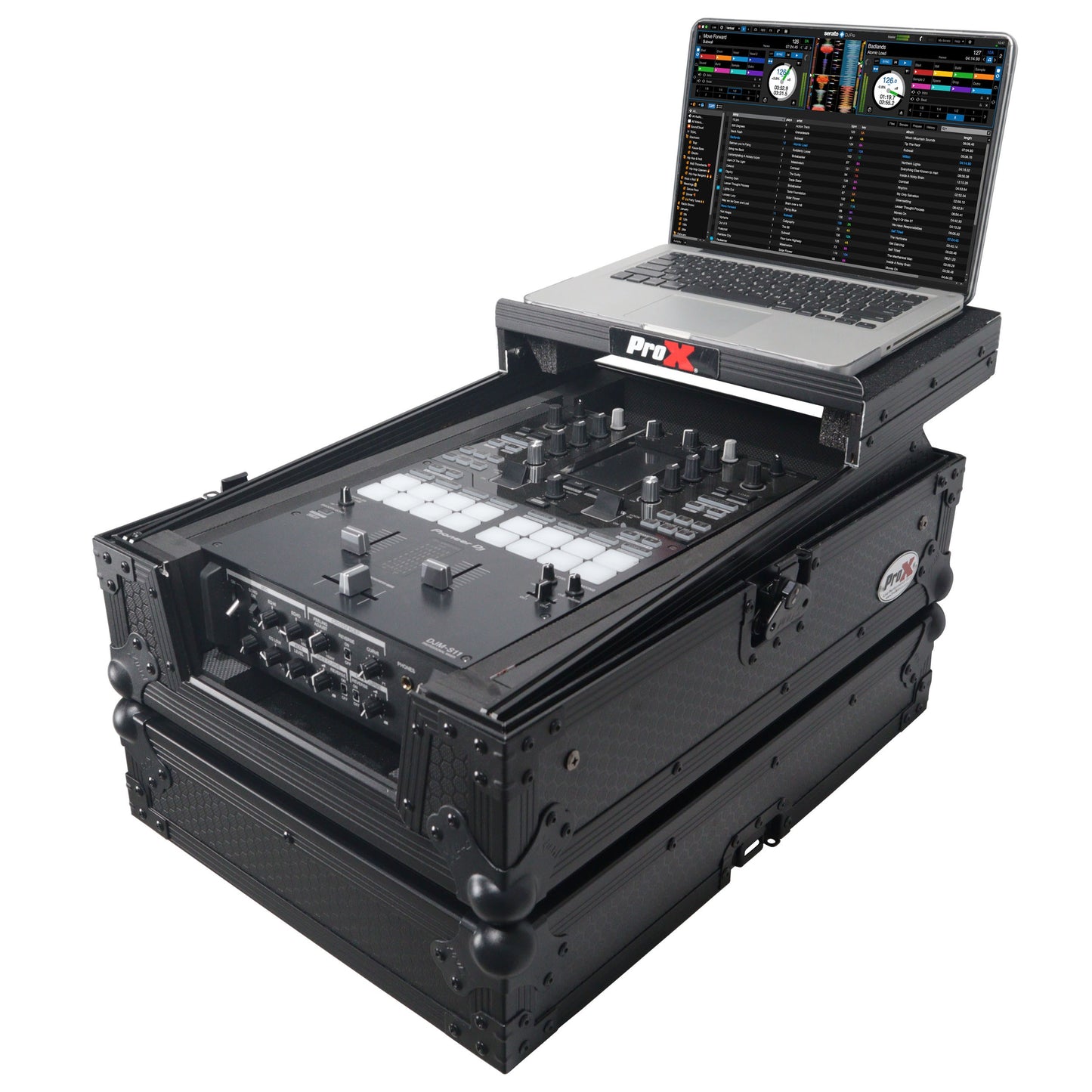 ProX ATA Flight Case for DJ Mixers Universal Road Case | Black | With Laptop Shelf