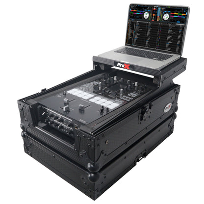 ProX ATA Flight Case for DJ Mixers Universal Road Case | Black | With Laptop Shelf