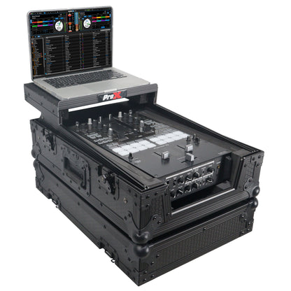 ProX ATA Flight Case for DJ Mixers Universal Road Case | Black | With Laptop Shelf